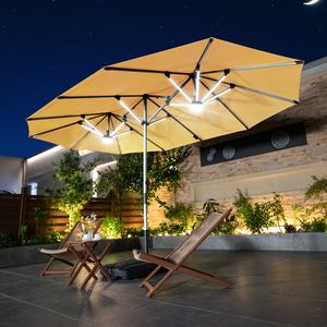 <span class=keywords><strong>Parasol</strong></span> extérieur <span class=keywords><strong>de</strong></span> trois têtes <span class=keywords><strong>de</strong></span> restaurant <span class=keywords><strong>de</strong></span> grand marché le plus vendu avec la lumière LED d'énergie solaire pour l'hôtel <span class=keywords><strong>de</strong></span> piscine <span class=keywords><strong>de</strong></span> patio - Product Image 1