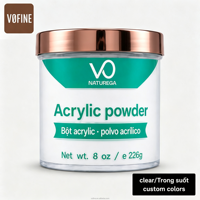 Poudre acrylique transparente en vrac pour ongles, emballage carton OEM, kit de poudre acrylique rose couvrante pour ongles, vente en gros