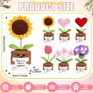 Crochet fait main fleur plantes en pot décoration enseignants jour présente fin de l'année merci cadeaux pour les femmes patron <span class=keywords><strong>mentor</strong></span> - Product Image 4