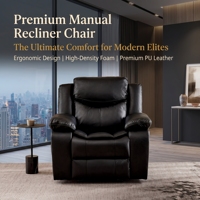 [Stock US] Fauteuil inclinable manuel haut de gamme en similicuir avec vibration et chauffage, expédition domestique aux États-Unis, MOQ 1 unité