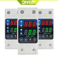 Dispositif de protection contre les surtensions et les surintensités AC PC à double affichage sur rail DIN, relais de protection 40A 63A 80A 220V 230V