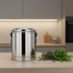 หม้อสต็อกสแตนเลส DB ขนาด 22 ลิตร ความจุมาก ฝาแก้ว หูจับสองข้าง ผิวขัดเงา สำหรับทำซุปและน้ำสต๊อก - Product Image 2