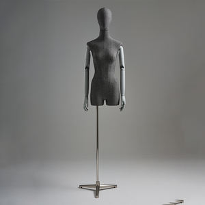 <span class=keywords><strong>Mannequin</strong></span> <span class=keywords><strong>de</strong></span> <span class=keywords><strong>couture</strong></span> demi-corps féminin en tissu <span class=keywords><strong>de</strong></span> haute qualité avec bras en bois, forme <span class=keywords><strong>de</strong></span> robe personnalisée, vente en gros - Product Image 6