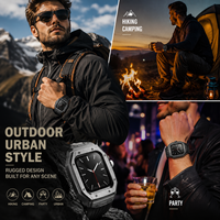 Coque robuste avec bracelet en alliage TPU intégré, anti-chute, protection intégrale, compatible avec Apple Watch 4 5 6 7 8 9 - Vente flash
