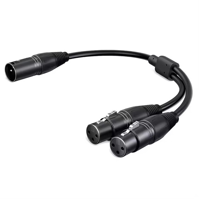 50cm XLR Splitter Cable Male to Dual Female Y-Splitter 3Pin Balanced Microphone Line Foil Braided Shielded For Microphone
