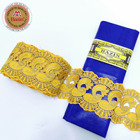 Rubans de dentelle avec Bazin Riche Original 2022, tissu de dentelle africaine pour la couture de robes de mariée et de tenues de fête nigérianes