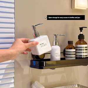 Estante de almacenamiento de baño con ventosa-un estante de almacenamiento de baño montado en la pared <span class=keywords><strong>sin</strong></span> <span class=keywords><strong>agujeros</strong></span> de perforación - Product Image 5