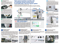 Machine à coudre industrielle d'occasion JUKI-DDL-900A à point noué, entraînement direct, 650 points/min, épaisseur de couture 12 mm