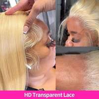 Pelucas de Cabello Humano sin Pegamento, Pelucas Frontales de Encaje 613, Cabello Humano Vietnamita Liso Natural, Peluca Frontal de Encaje HD 13x4 para Mujer