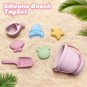 Set di Giocattoli <span class=keywords><strong>da</strong></span> Spiaggia per Bambini con Logo Personalizzato, Secchiello e Paletta in Silicone Senza BPA per Esterni - Product Image 2