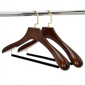 Cintres en bois de luxe personnalisés pour hôtels, vente en gros, cintres pour vestes, chemises, costumes avec logo - Product Image 4