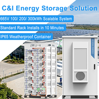 Sistem Tenaga Surya Grid 112kWh 665V 215KWh Penyimpanan Baterai LiFePO4 Pendingin Kipas Kontainer Penyimpanan Energi Industri dengan BMS