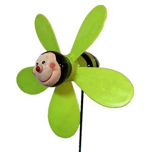 Custom Eco Eco Bee Design Metalen Windmolen Ornament Schattige <span class=keywords><strong>Plastic</strong></span> Tuin Decor Grappige Bloem Voor Tuin Thuis Gebruik <span class=keywords><strong>Wind</strong></span> Spinner - Product Image 3