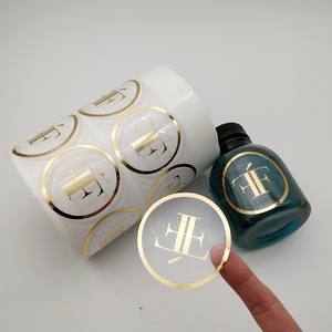 Etichette <span class=keywords><strong>Adesive</strong></span> Rotonde Personalizzate OEM in PVC Vinilico Impermeabile con Stampa Trasparente e Lamina Dorata - Product Image 2