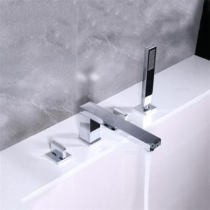 Ensemble de luxe français plaqué or massif finition dorée Antique baignoire douche robinet de bain à 5 trous - Product Image 5