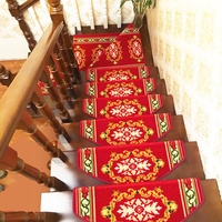 Europäischer Stil Kundenspezifische Treppenmatte aus Polyester-Flachflor, Selbstklebend, Rutschfest, Modernes Teppich für den Flur mit Gewebtem Muster Kostenlos