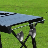 Table de camping pliante portable IGT pour l'extérieur, établi léger en aluminium, design moderne, hauteur réglable, capacité de 4 personnes