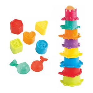 Secchio di sabbia colorato Set bagno che gioca acqua spiaggia giocattoli per costruzione di stampi e tazze impilabili per il gioco del bambino - Product Image 4
