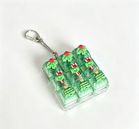 Gantungan Kunci Lucu untuk Dekorasi Natal, Gantungan Kunci Tombol Keyboard, Tekan Klik Keycap, Gantungan Kunci Natal untuk Mengurangi Stres