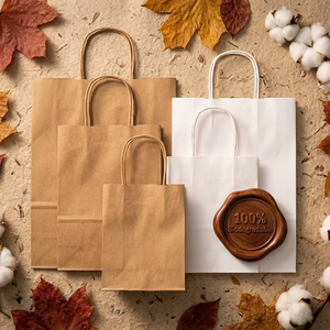 <span class=keywords><strong>Sac</strong></span> en <span class=keywords><strong>Papier</strong></span> <span class=keywords><strong>Kraft</strong></span> Personnalisé pour Livraison Alimentaire, Emballage Recyclable à Emporter, Impression Flexo pour Restaurant, Écologique - Product Image 1
