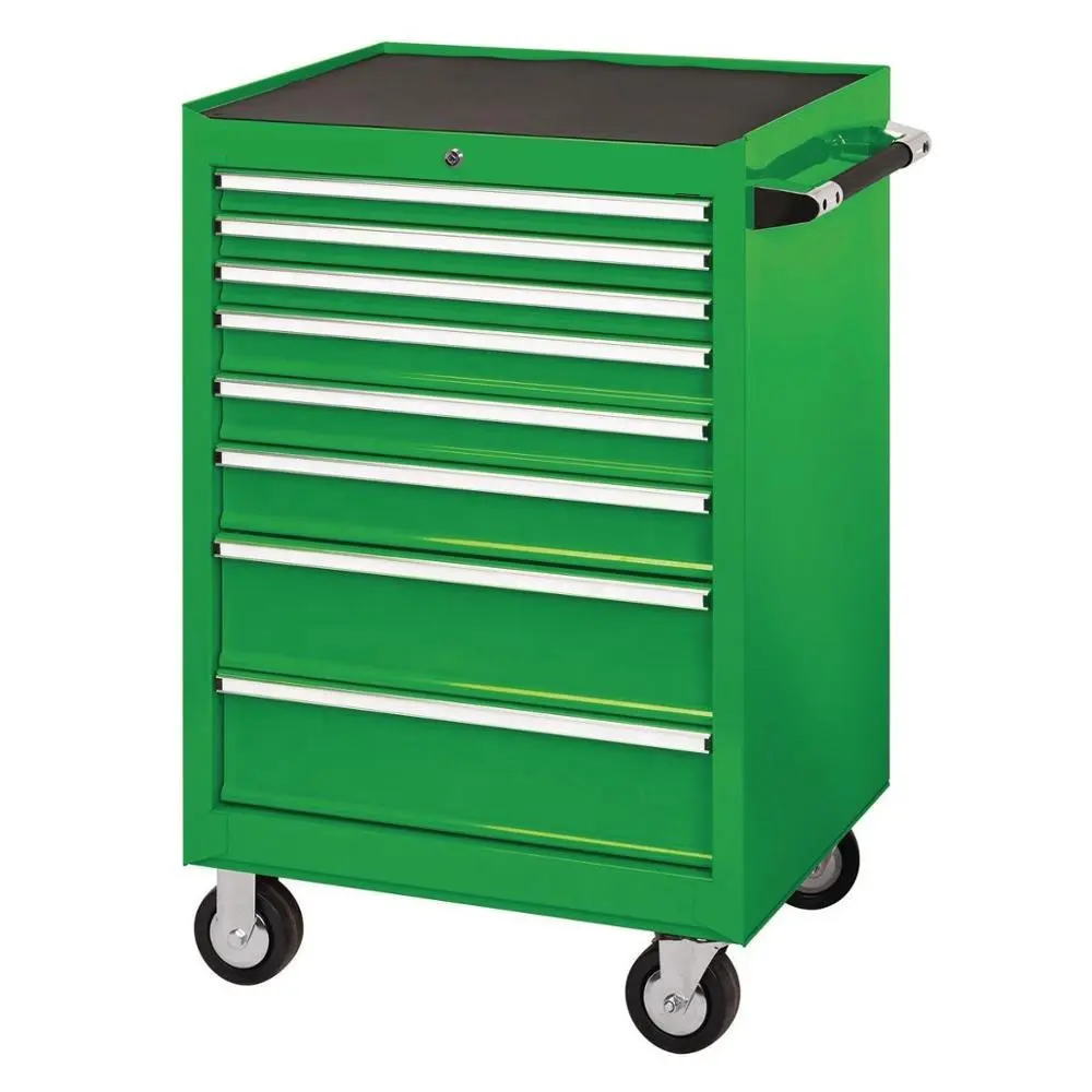 8 Drawers multi-color stool cabinet, metal roller garage storage tool cabinet