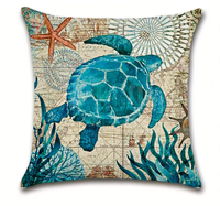 Housses de coussin carrées en lin imprimées en 3D personnalisables, motifs végétaux marins, amovibles, lavables, antibactériennes, antistatiques, LLIN 100%
