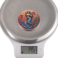 Pièce de monnaie ronde en cuivre fin .999 de 5 oz, motif mythique, en relief 3D, colorée UV, double face, médaillon en cuivre, vente en gros personnalisée