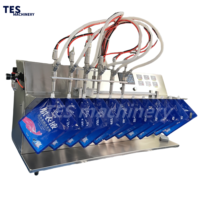 Machine semi-automatique manuelle à 6 têtes pour remplissage de sachets de boissons, détergent liquide pour jus d'aliments pour bébés