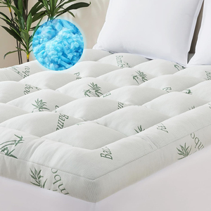 3 Inch Memory Foam Mattress <strong>Topper</strong> Cooling Breathable Bamboo Viscose Pillow Top1700 GSM Fill, Ultra Soft Mattress Pad - Product Image 1