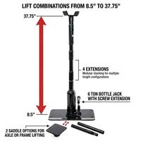 Cric hydraulique tout-terrain en acier LEE-DING 15 PC Tallboy 6 tonnes avec 4 rallonges à vis et garantie de 12 mois