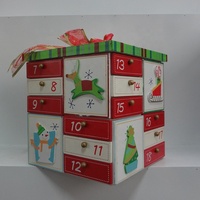 Boîte vide pour calendrier de l'Avent personnalisable, 24 jours, compte à rebours de Noël, boîte mystère DIY, boîte cadeau surprise en bois pour enfants
