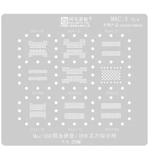 Amaoe thép trồng tin lưới SSD DDR BGA reballing Stencil sửa chữa cho Apple MacBook Series/máy tính xách tay SSD-DDR tin-trồng dịch vụ