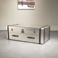 Table Basse Aviateur de Luxe en Aluminium Style Industriel Rétro pour Villas et Salons – Meuble Unique et Durable