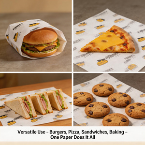 Feuilles de papier sulfurisé <span class=keywords><strong>blanc</strong></span>, 12x12 pouces, blanchies et antiadhésives, pour les restaurants de burgers et de pizzas, directement de l'usine - Product Image 3