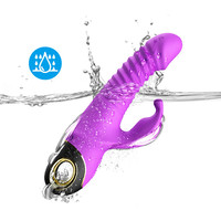 Dildo à double poussée rotatif à 360 degrés, 9 vitesses, simulation anale, clitoris, massage de la prostate, jouet sexuel pour adultes, gode lapin, vibrateur
