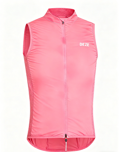 Veste sans manches coupe-vent en gros, logo personnalisé imprimé, veste de cyclisme coupe-vent unisexe pour événements sportifs sur route, VTT, course à vélo par temps froid - Product Image 2