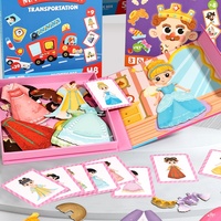 Autocollants magnétiques transfrontaliers pour habillage de personnages, jouet DIY à visages interchangeables pour enfants de 3 à 6 ans, boîte de puzzle magnétique éducative précoce
