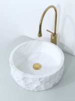 Lavabo rond en résine de béton d'art moderne fait à la main, pierre artificielle, motif marbré, comptoir lisse, lavabos de salle de bain, hôtels