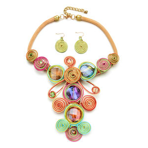 Nuevo <span class=keywords><strong>Collar</strong></span> Creativo con Diseño de Flor de <span class=keywords><strong>Cleopatra</strong></span>, Conjunto de Collares Tribales Africanos, Gargantilla Exagerada, Joyería para Mujer, Fiesta - Product Image 1