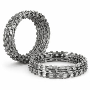 Alambre de púas tipo concertina de 450 mm y 500 mm, galvanizado en caliente, para barrera de seguridad - Product Image 4
