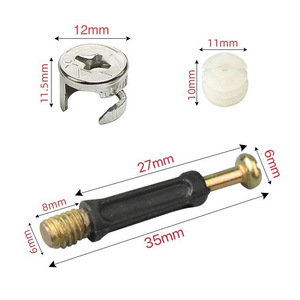 Connecteur trois en un, écrou de roue excentrique pour planches de bois, pièces d'assemblage de meubles, 20 pièces - Product Image 1