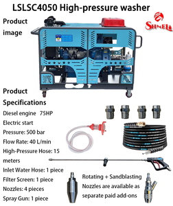 Nouvelle Laveuse Diesel <span class=keywords><strong>Haute</strong></span> <span class=keywords><strong>Pression</strong></span> 500 bars, Débit 10,57 GPM, 75 CV, Nettoyage à Eau Froide, Kit de Sablage Optionnel, Élimination de la Rouille et de la Peinture 1 - Product Image 5