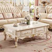 Table basse en marbre de style européen, meuble de maison moderne et simple, laqué avec rangement pour petits salons, meuble TV au sol