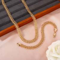 Vente en gros de bijoux brésiliens indiens en plaqué laminé or 14 ct 18 ct 22 ct original Oro 10 ct Ensemble de colliers et bracelets de mariée pour femmes