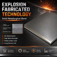 Plaque composite bimétallique à haute adhérence en alliage titane-nickel, tôle anti-acidification fabriquée par explosion, pièce métallique vierge