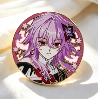 En gros, épingles en émail dur Anime, broches métalliques rondes avec bordure étoilée, personnalisées avec impression UV de dessins animés