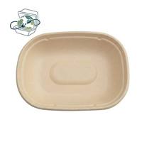 1100ml U-vormige Bagasse Aardbruine Biobased Zero-waste Duurzame Lekvrije Recyclebare Kantoor- en Voedselcontainer