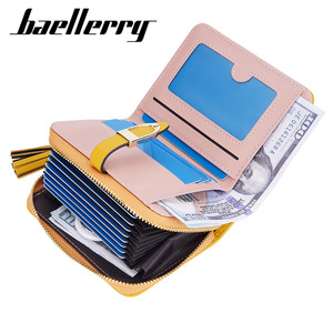 Baellerry Women's Short <b>Wallet</b> Pu Leather Zipper Card <b>Holder</b> With Tassel Multifunctional Yellow Spring 2023 - Product Image 2