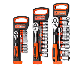 Tools 12-Piece Hand-Powered Chrome Vanadium Steel Ratchet <strong>Wrench</strong> <strong>Set</strong> Large/Medium/<strong>Small</strong> Sockets for Car Repair - Product Image 1