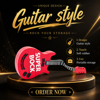 Clé USB en forme de guitare rouge, clé mémoire portable, logo personnalisé, cadeau souvenir